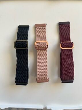 Fitbit Versa Braided Elastic Watch Strap - Black, Blush, Burgundy